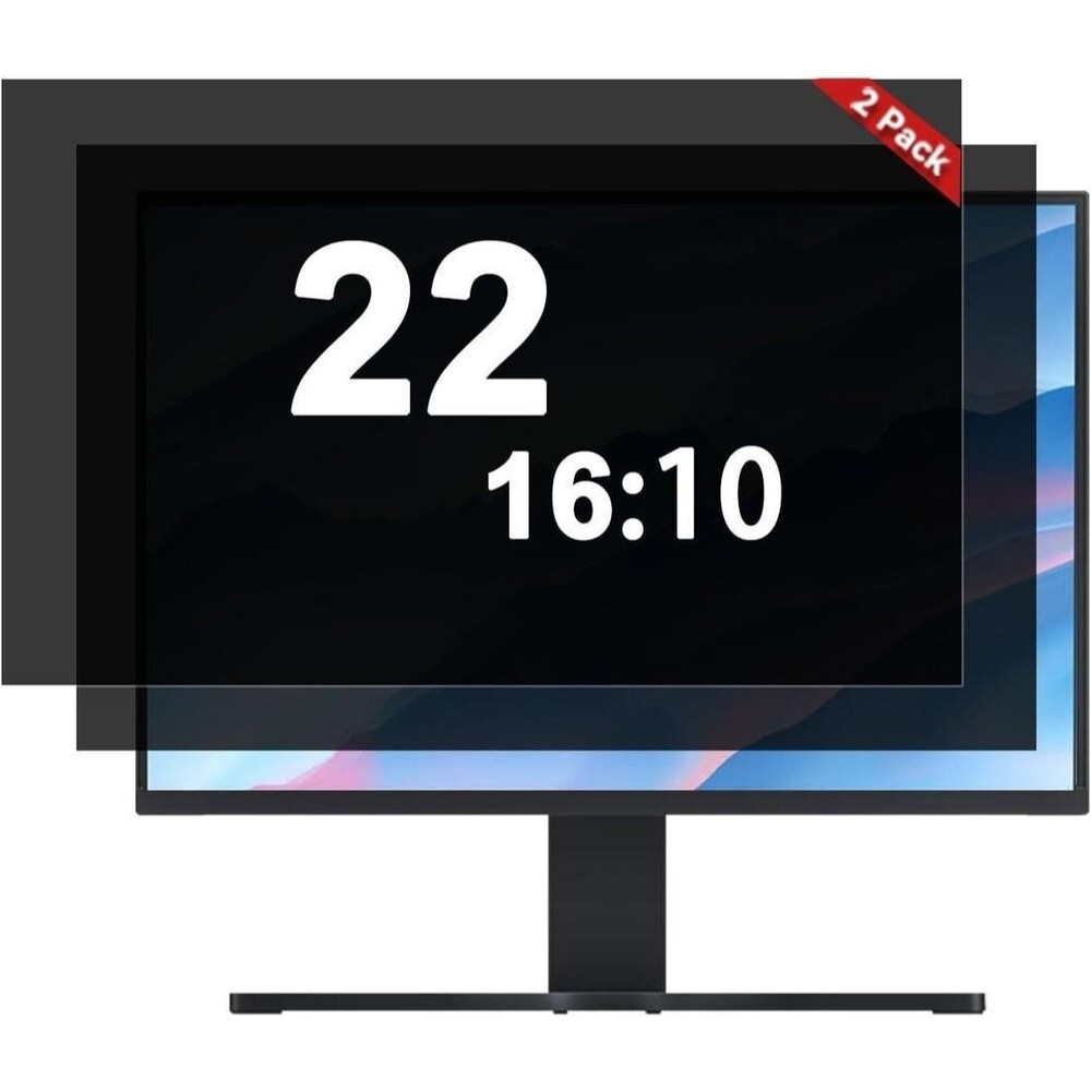 Removable Computer Privacy Screen 2 Pack 22 Inch 16:10 Aspect Ratio Widescreen